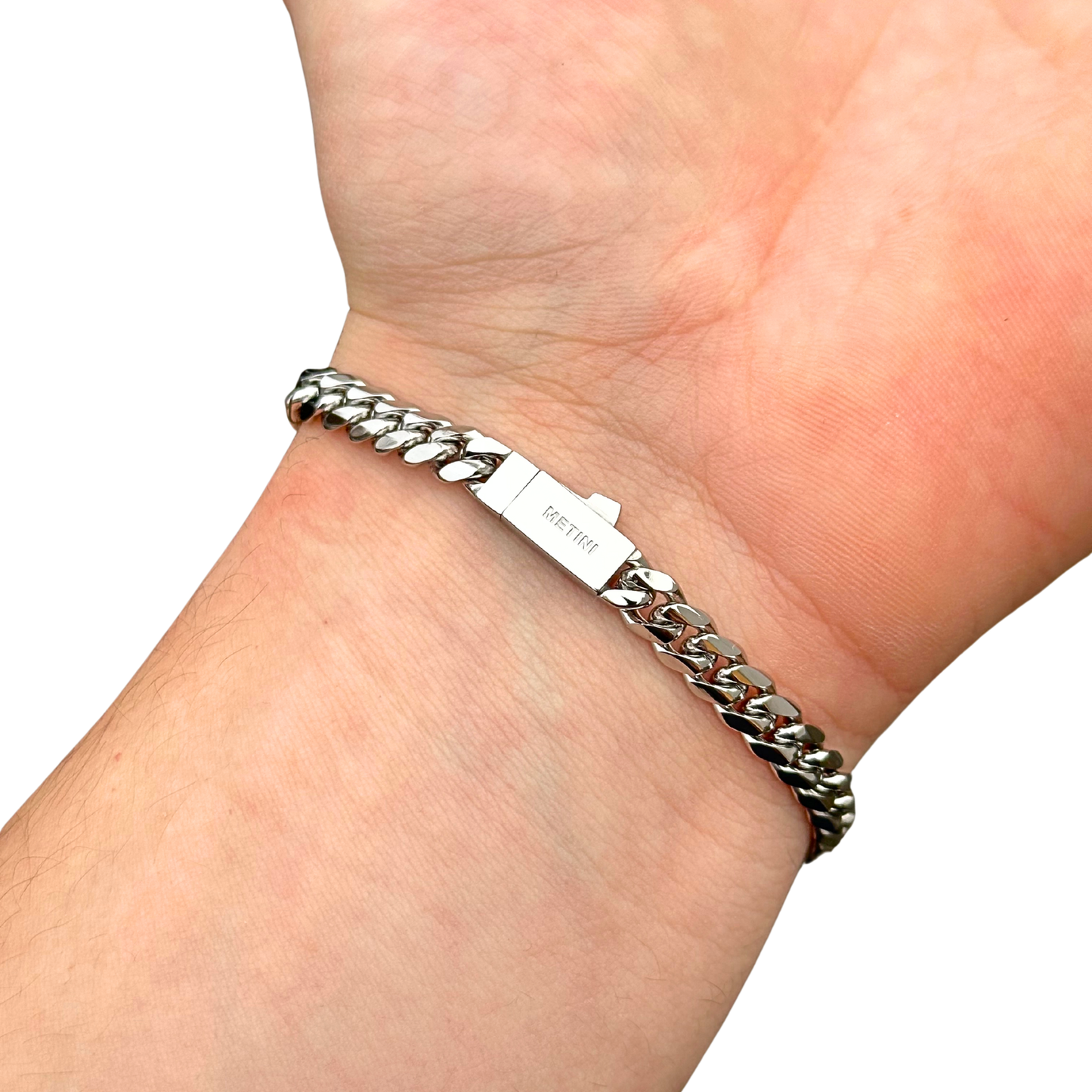 White Gold Cuban Bracelet - 6mm