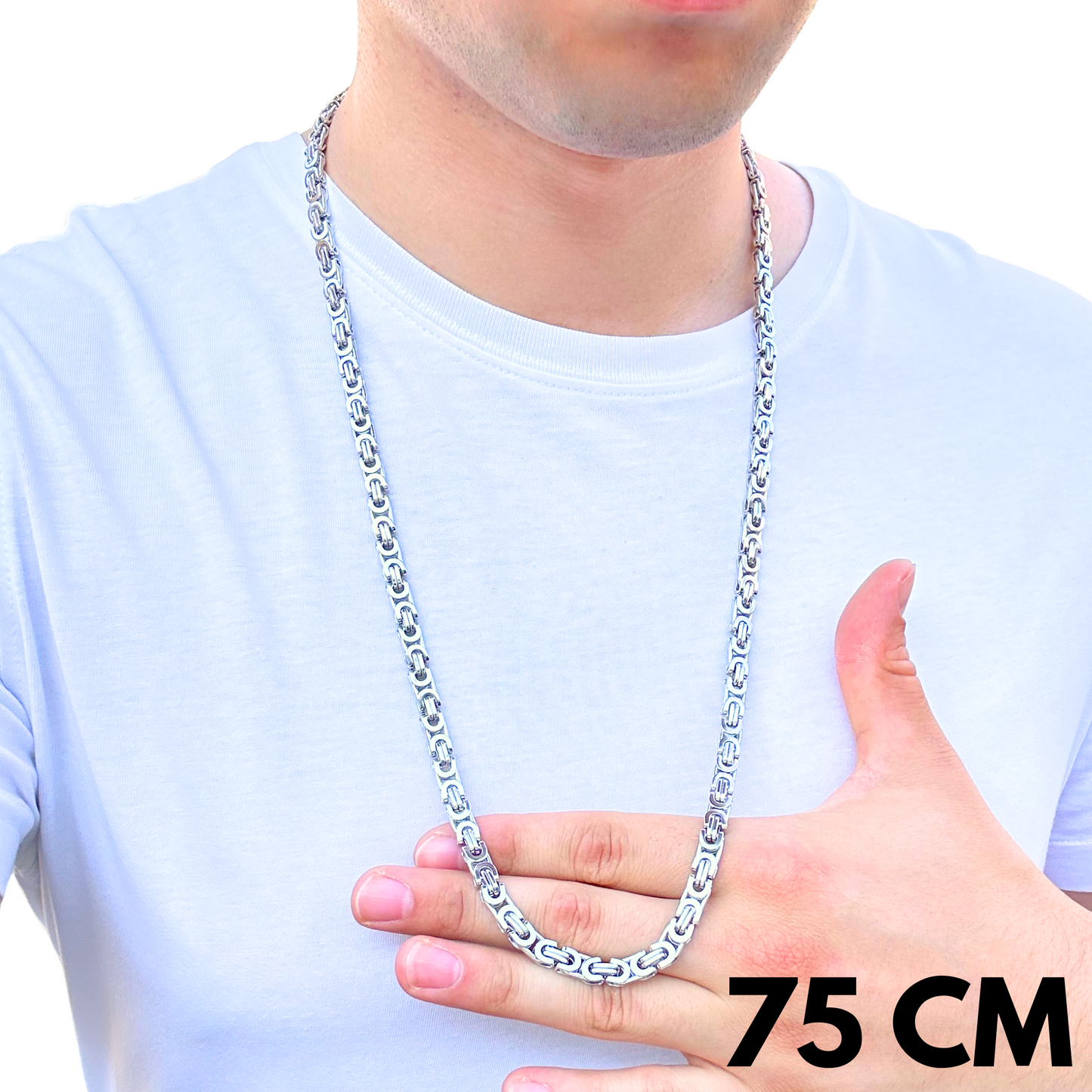 White Gold Noble Chain - 6mm