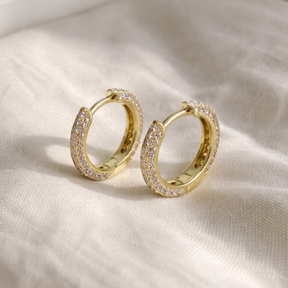Women's Gold S925 Crystal Hoop Earrings