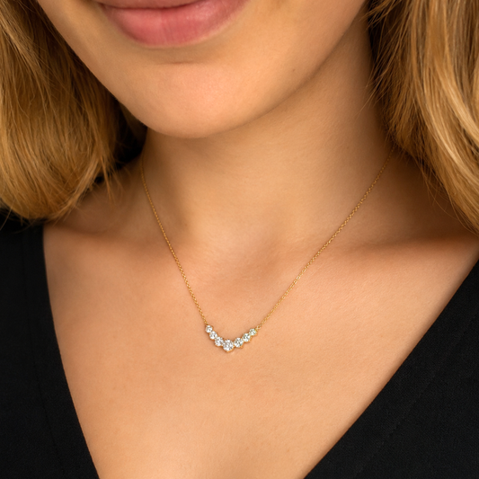 Women's Gold S925 Moissanite V-Line Necklace - 1.70ct