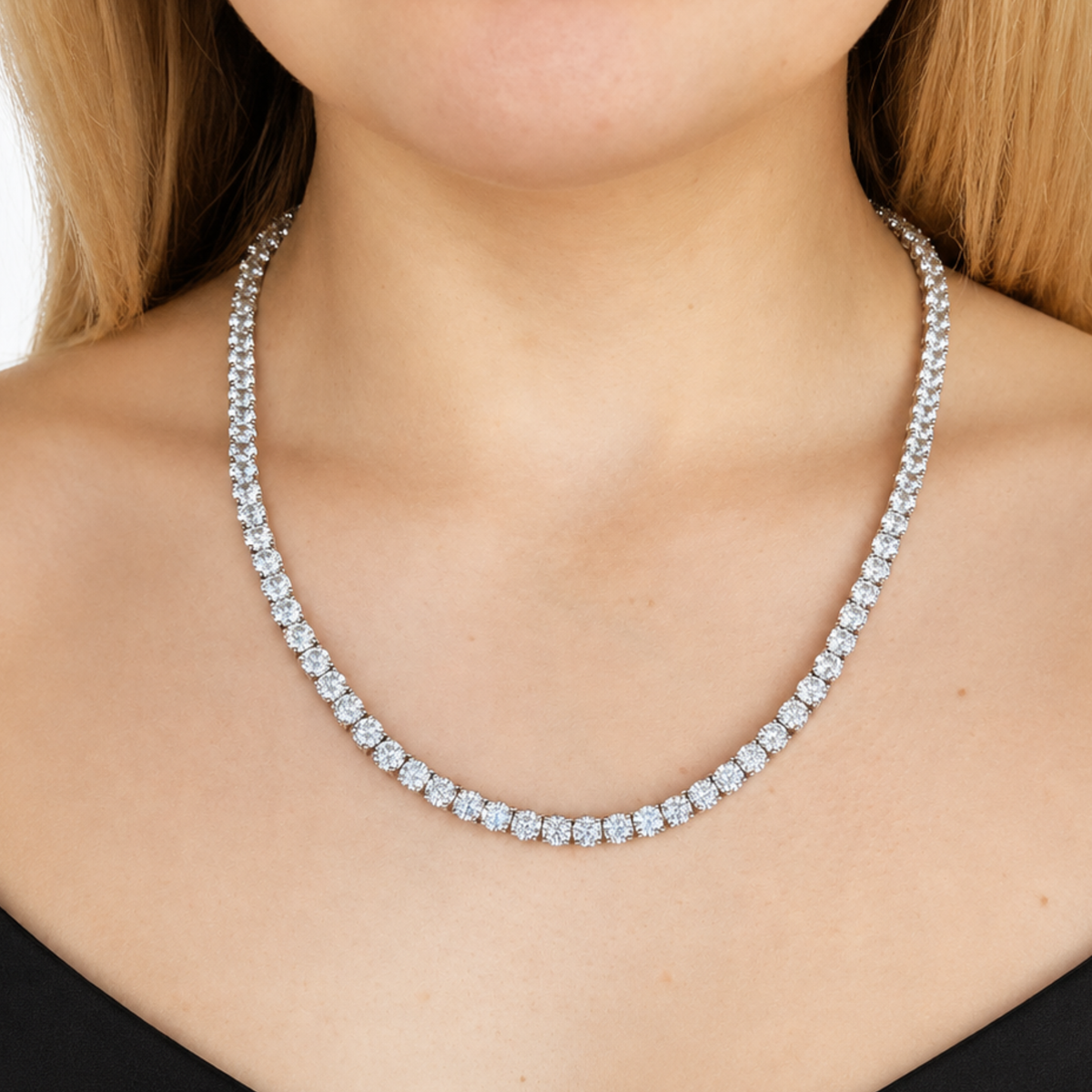 Women's White Gold Tennis Chain - 5mm