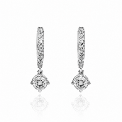Women's White Gold S925 Cubic Zirconia Hoop Earrings