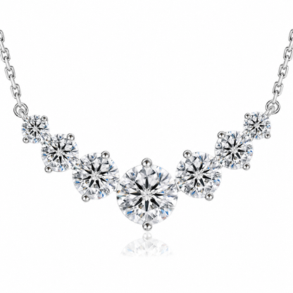 Women's White Gold S925 Moissanite V-Line Necklace - 1.70ct