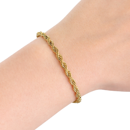 Women's Gold Rope Bracelet - 4mm