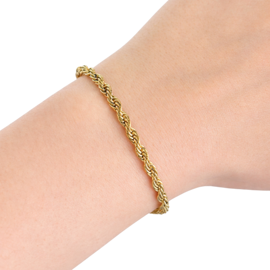 Women's Gold Rope Bracelet - 4mm