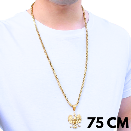 SET - Gold Royal Chain 4mm + Eagle Pendant Gold