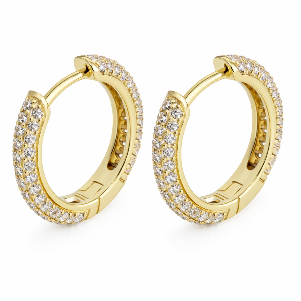 Women's Gold S925 Crystal Hoop Earrings