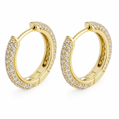 Women's Gold S925 Crystal Hoop Earrings