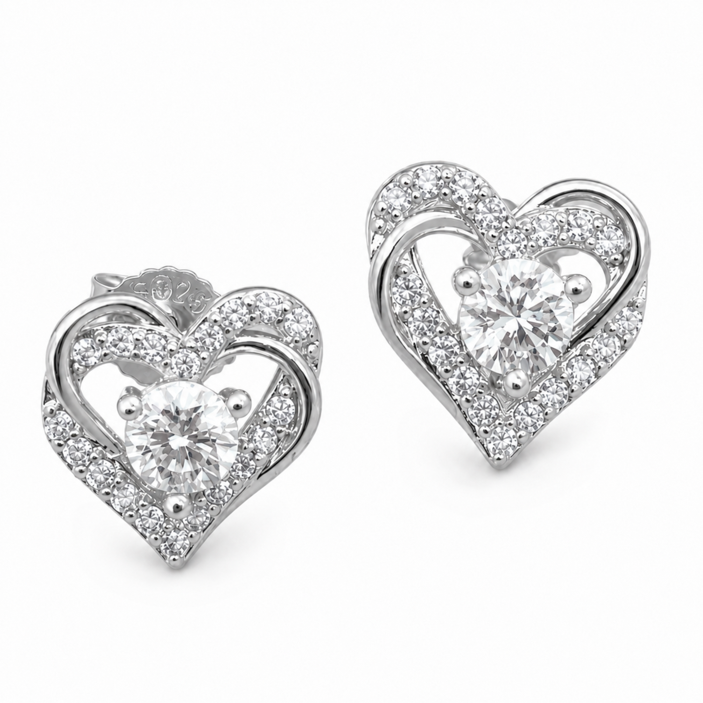 Kolczyki Asymmetrical Heart S925 Srebrne Damskie