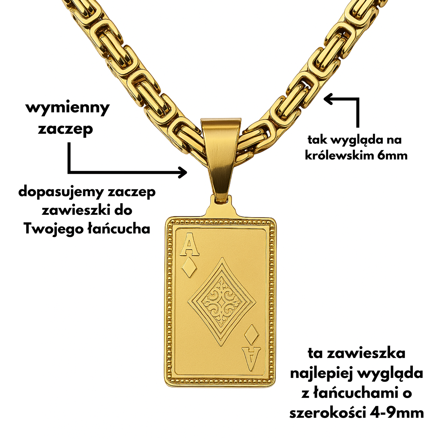 Ace Card Pendant Gold