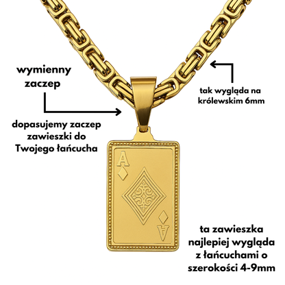 Ace Card Pendant Gold