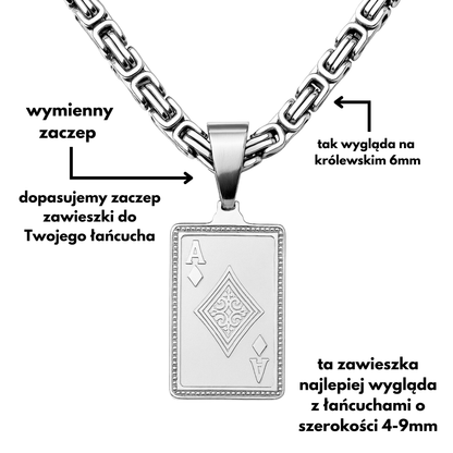 Ace Card Pendant White Gold