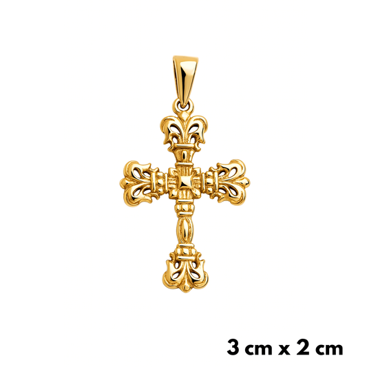Baroque Cross Pendant Gold