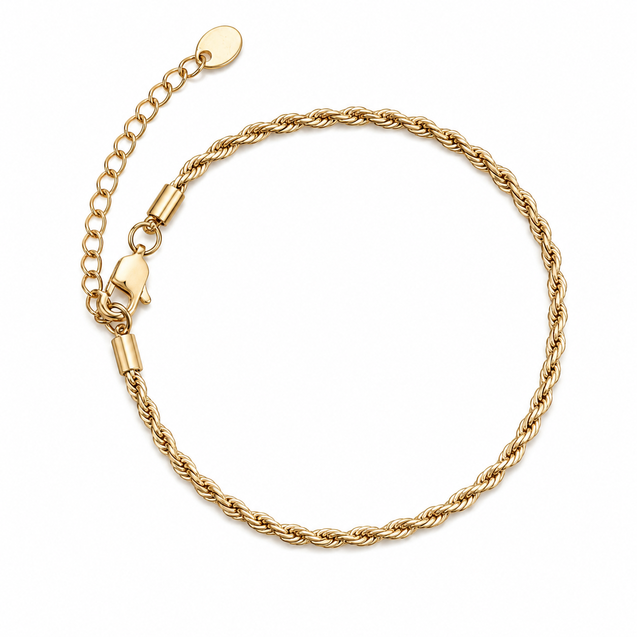 Bransoletka na Nogę Rope 2mm Złota Damska