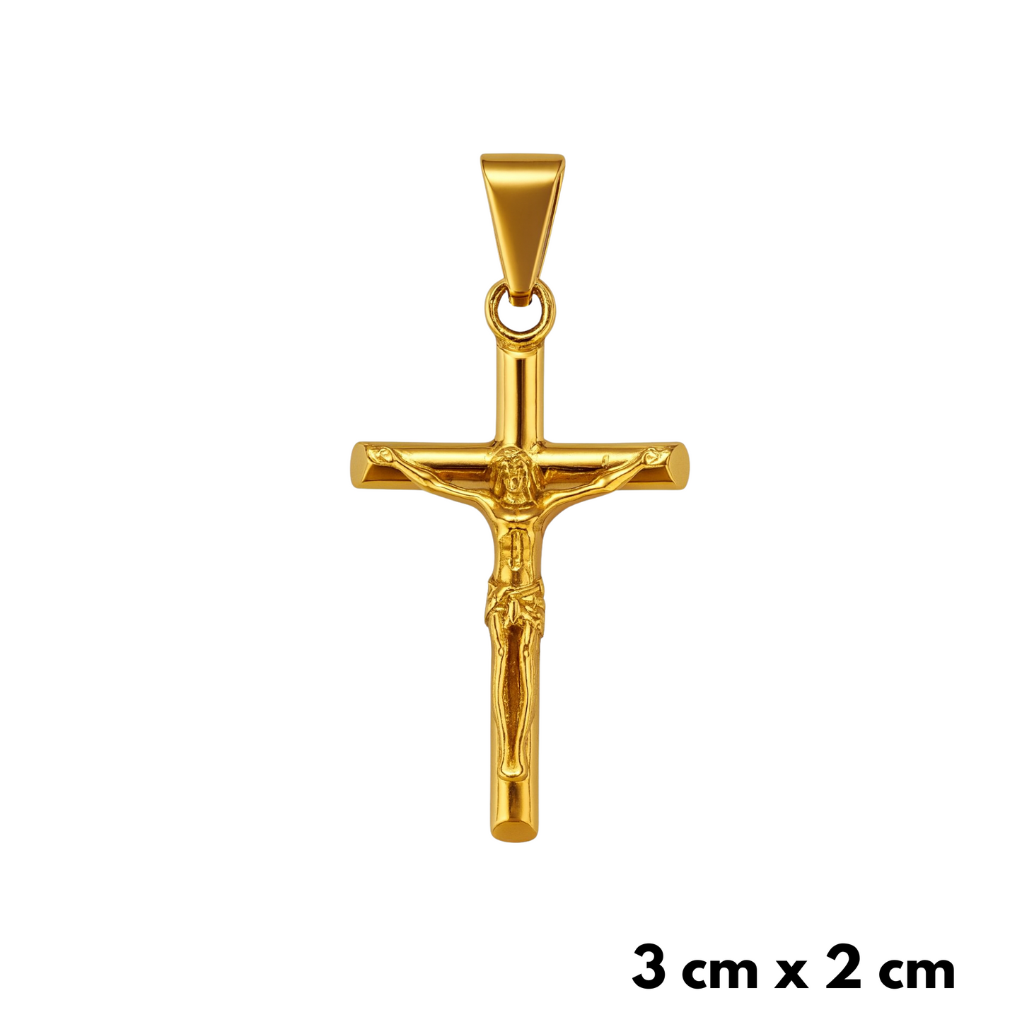 SET - Gold Cuban Chain 4mm + Crucifix Pendant Gold