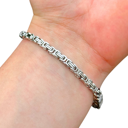 White Gold Royal Bracelet - 4mm