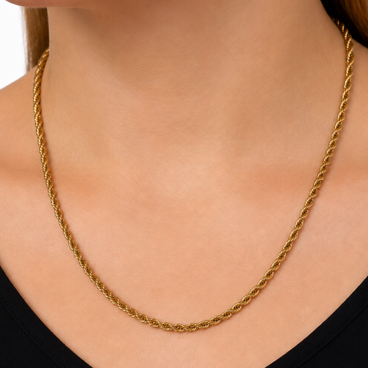 Women's Gold Rope Chain - 4mm