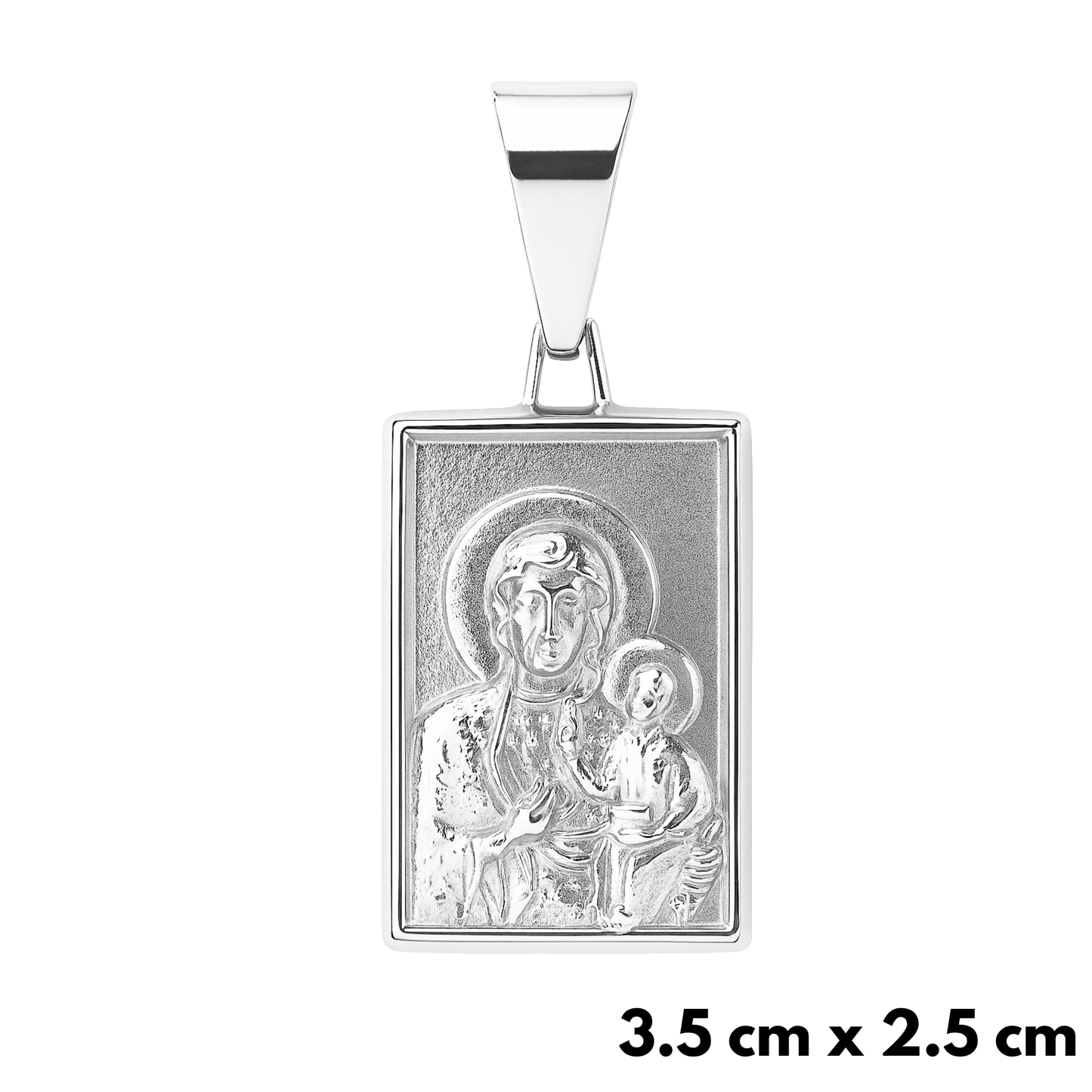 Black Madonna of Częstochowa Pendant White Gold