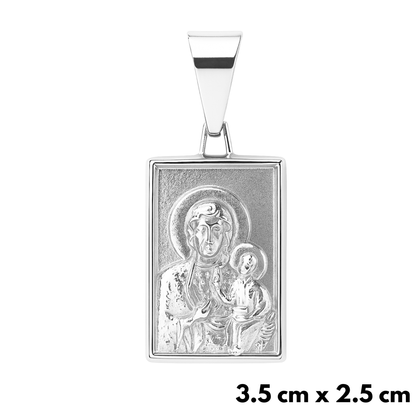 Black Madonna of Częstochowa Pendant White Gold