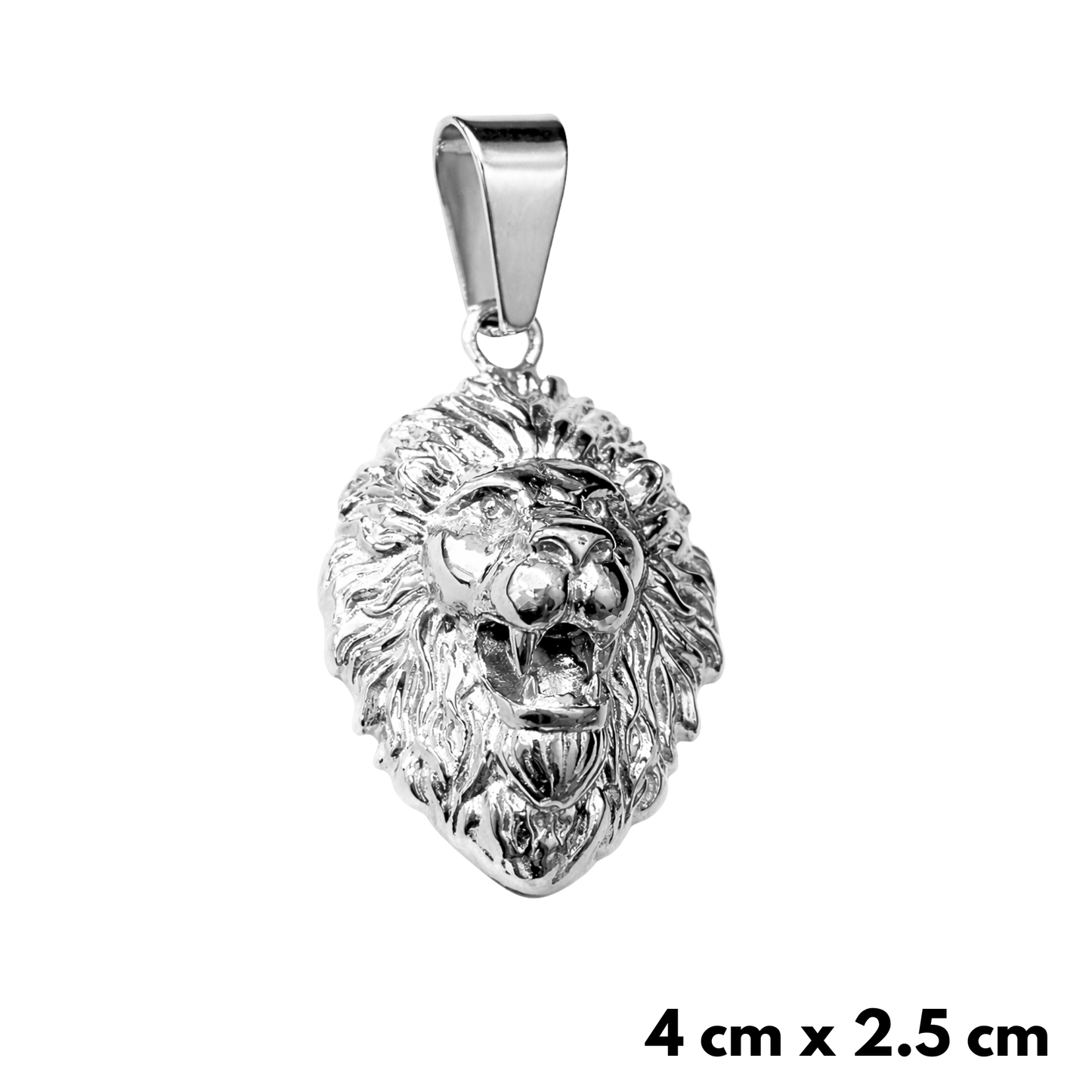 Lion Pendant White Gold