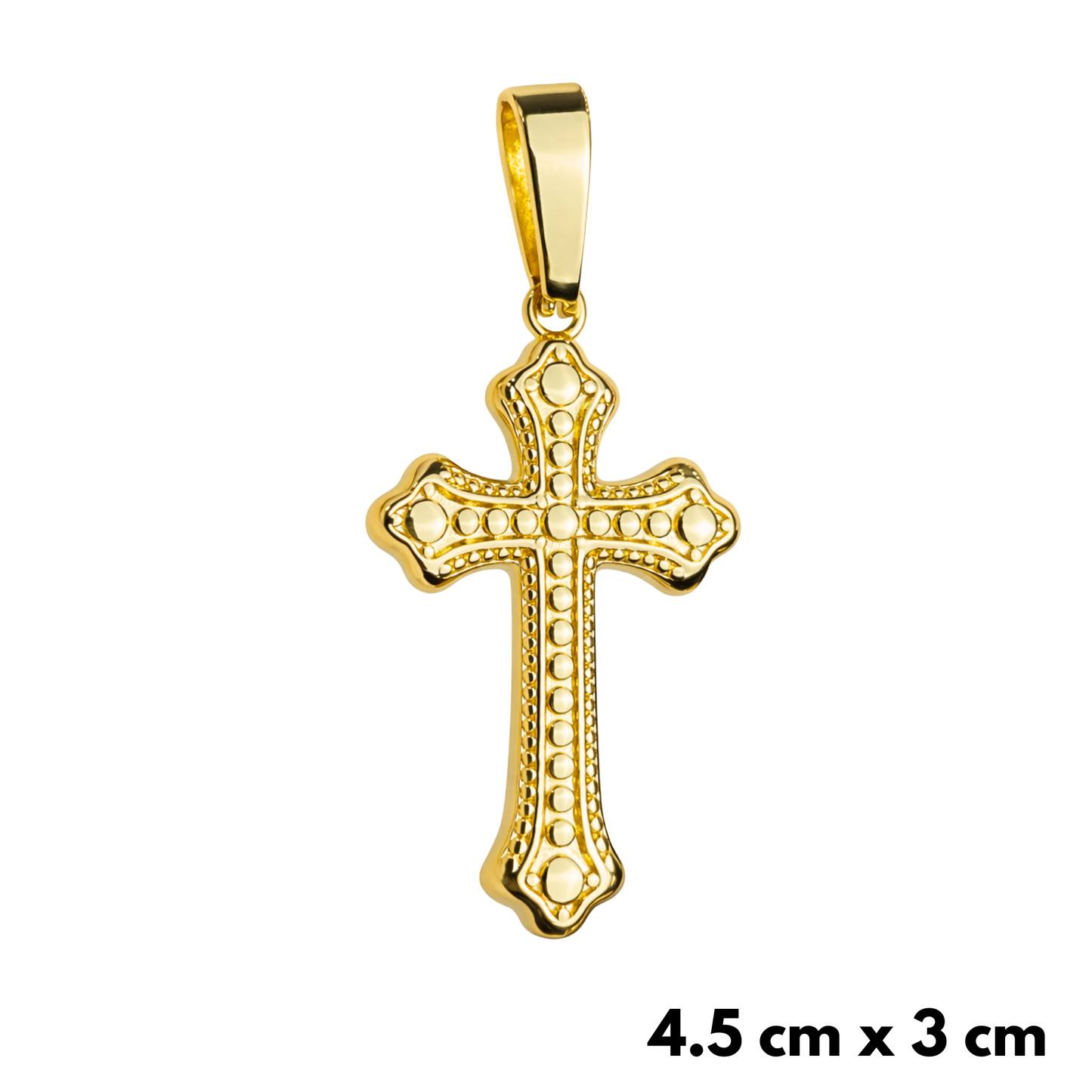 Bubble Cross Pendant Gold