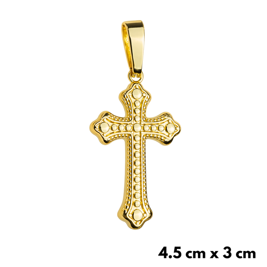 Bubble Cross Pendant Gold