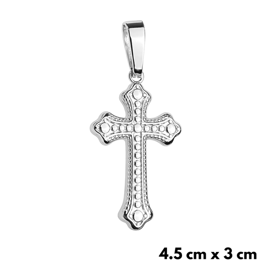 Bubble Cross Pendant White Gold