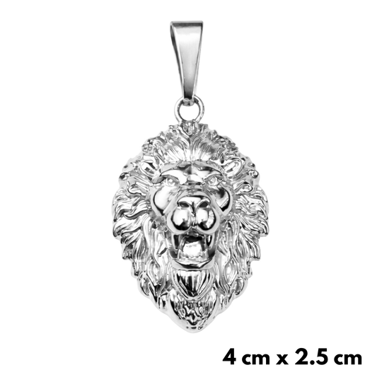 Lion Pendant White Gold