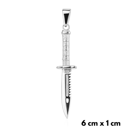 Knife Pendant White Gold