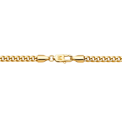 SET - Gold Cuban Chain 4mm + Crucifix Pendant Gold