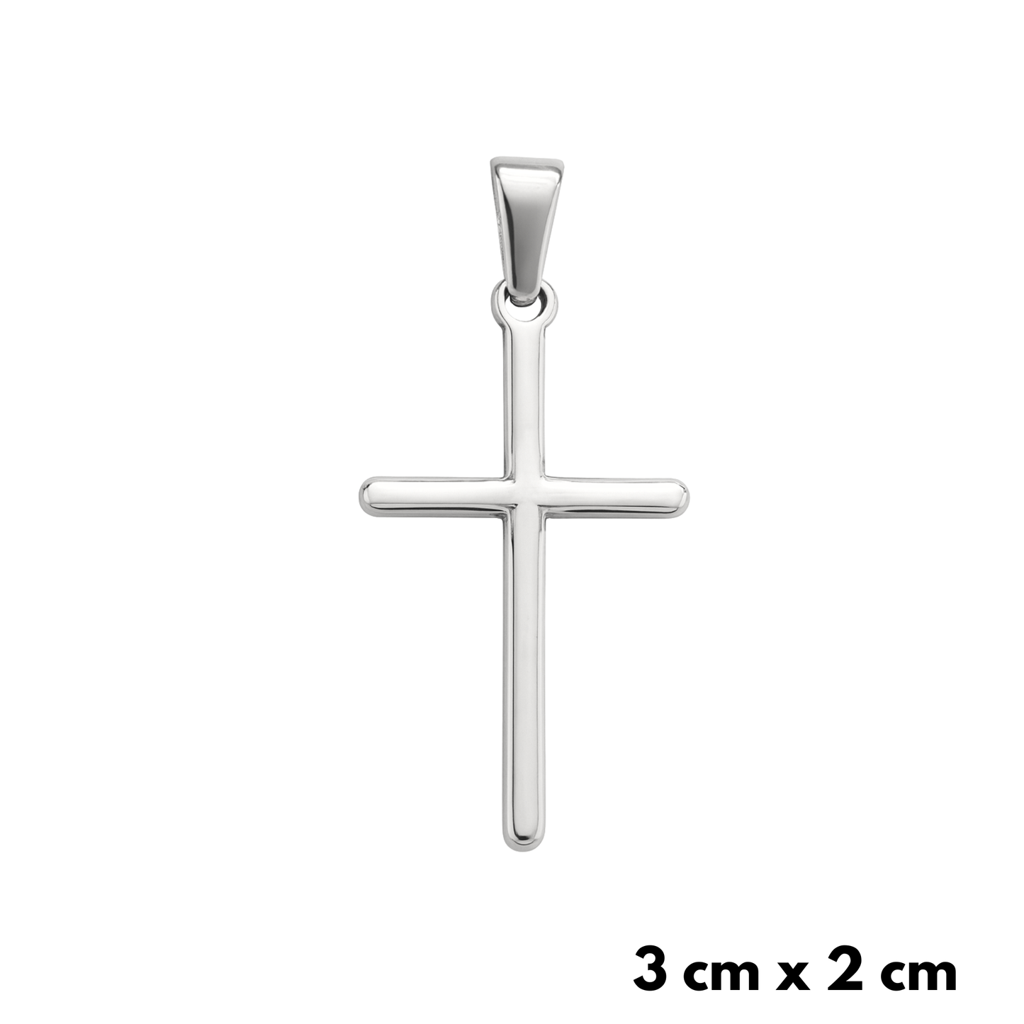 Simple Cross Pendant White Gold
