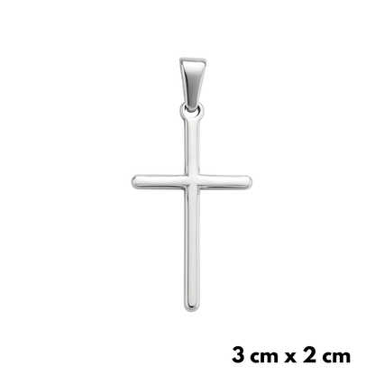 Simple Cross Pendant White Gold