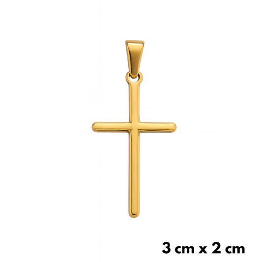 Simple Cross Pendant Gold