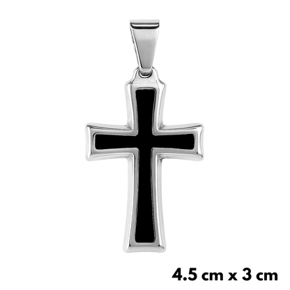 Black Cross Pendant White Gold