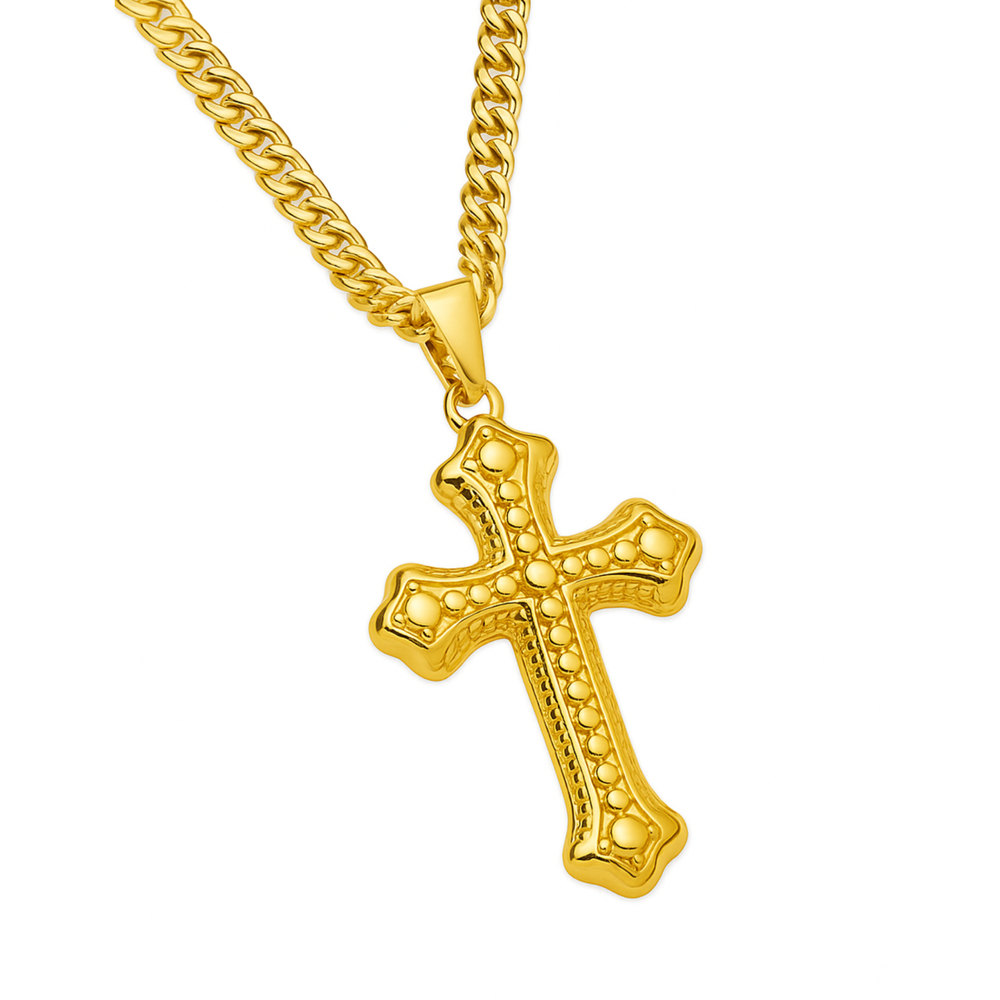 Bubble Cross Pendant Gold