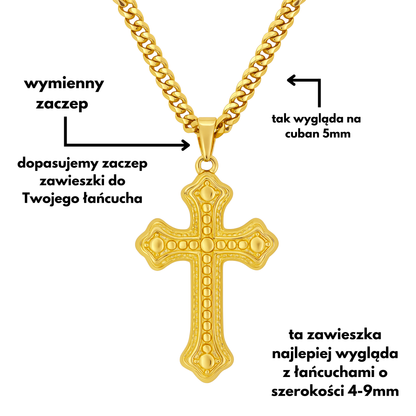 Bubble Cross Pendant Gold