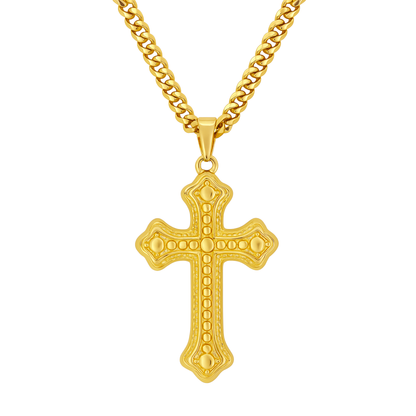 Bubble Cross Pendant Gold