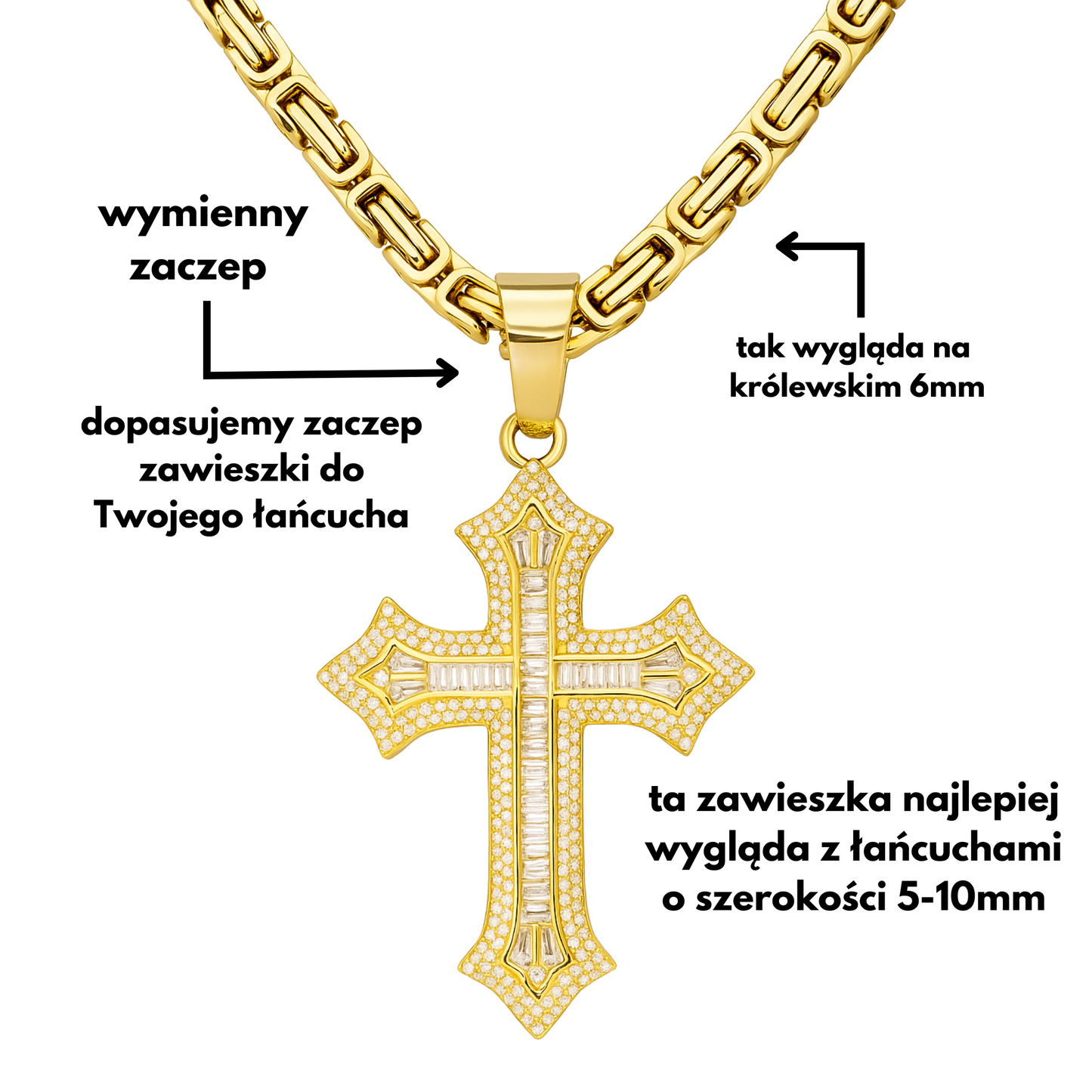 Classic Cross Pendant Gold