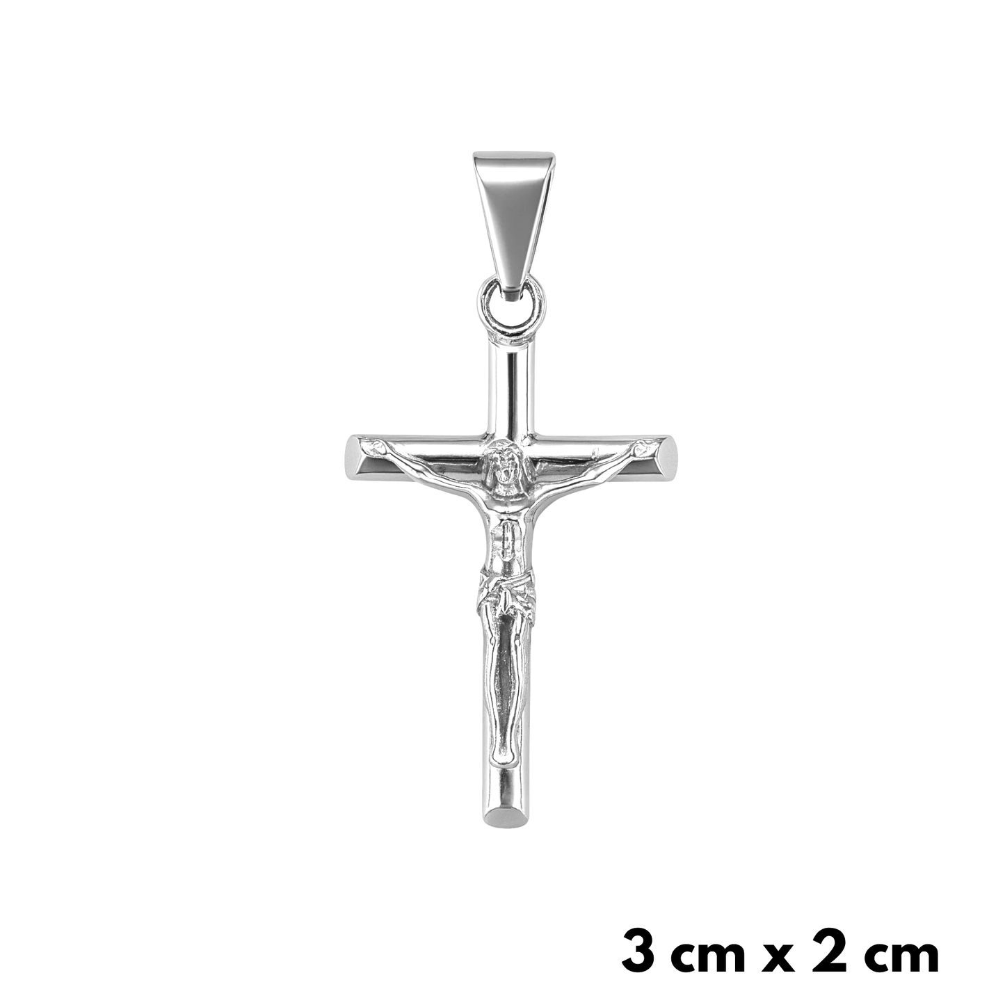 Crucifix Pendant White Gold