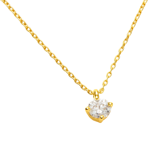 Women's Gold S925 Moissanite Crystal Necklace - 0.5ct