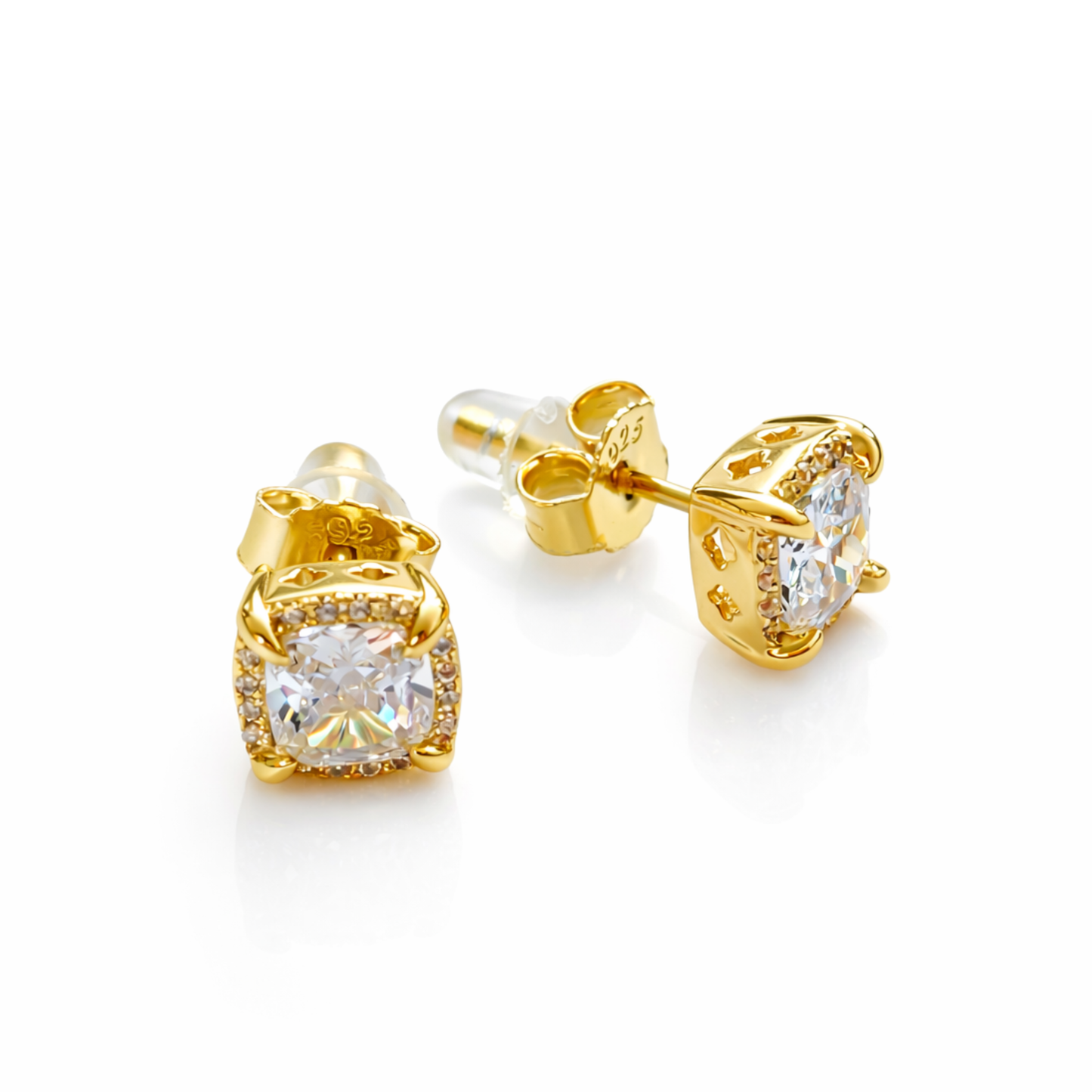 Women's Gold S925 Square Earrings