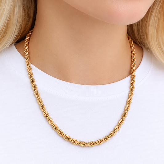 Women's Gold Rope Chain - 6mm