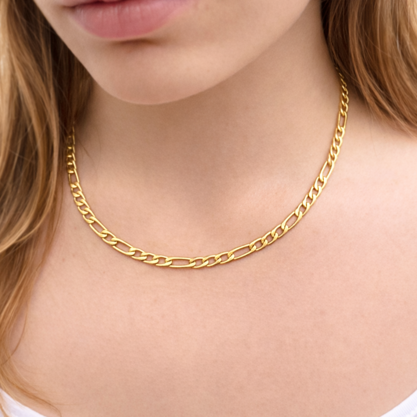 Women's Gold Figaro Chain - 5mm