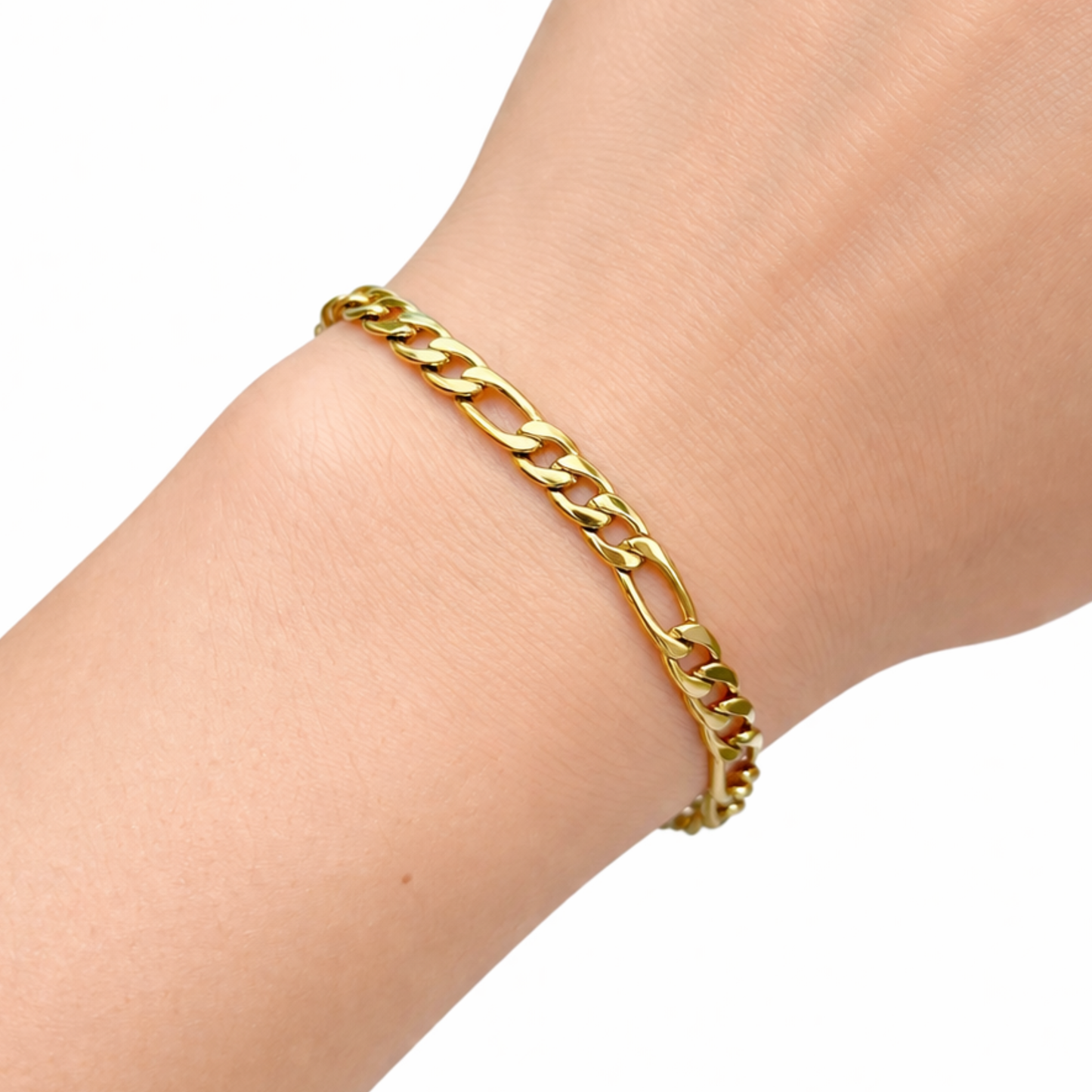 Women's Gold Figaro Bracelet - 5mm