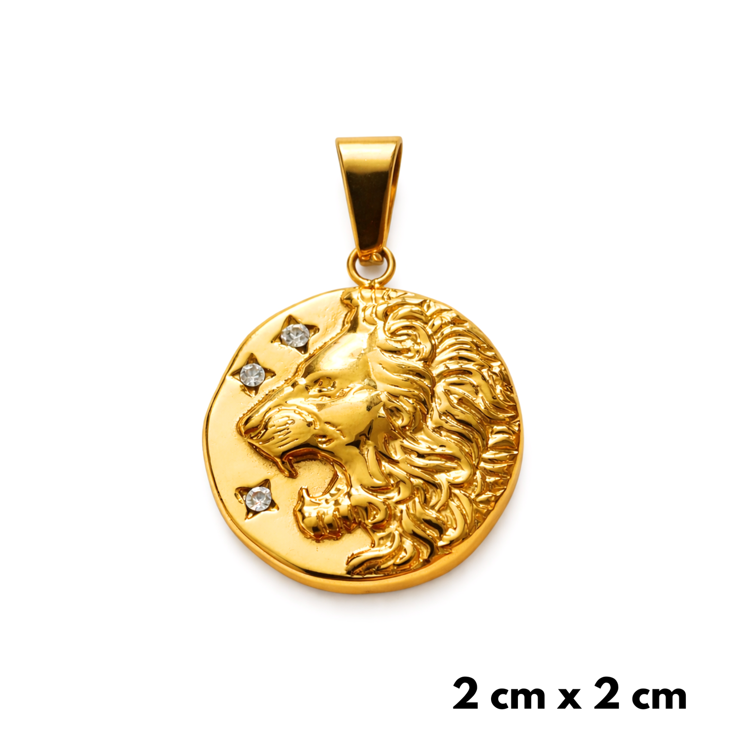 Lion Medallion Pendant Gold