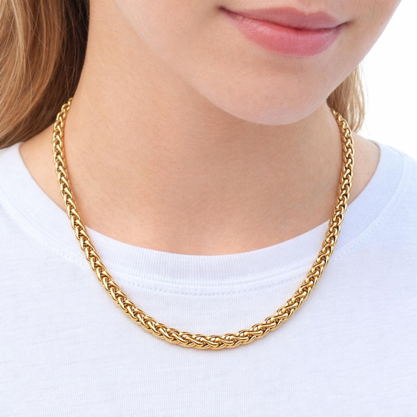 Women's Gold Wheat Chain - 6mm