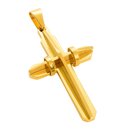 Modern Cross Pendant Gold