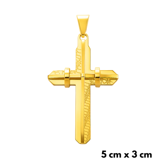 Modern Cross Pendant Gold