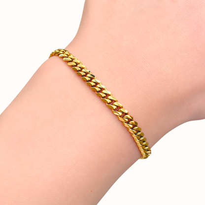 Women's Gold Cuban Bracelet - 5mm