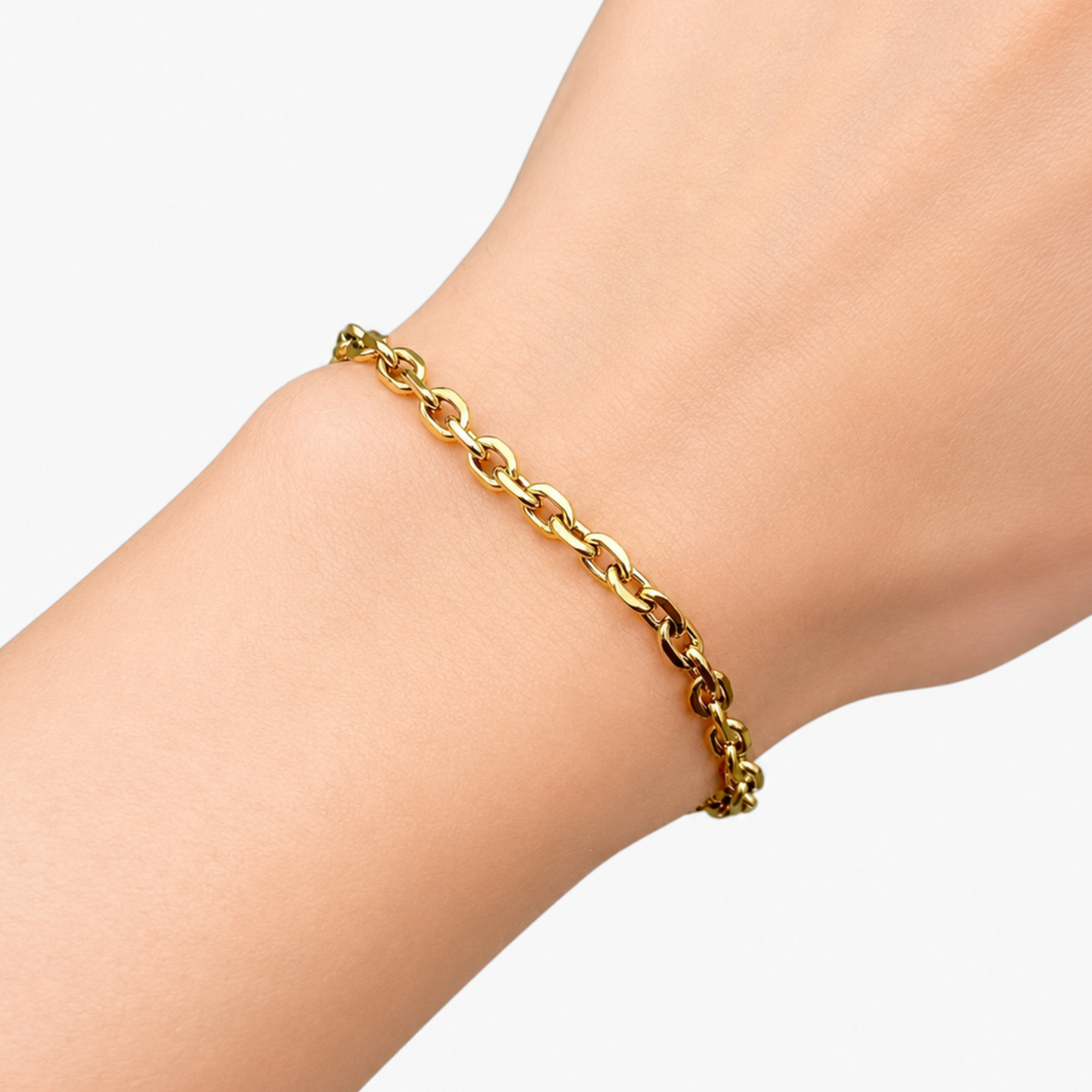 Women's Gold Anchor Bracelet - 4mm
